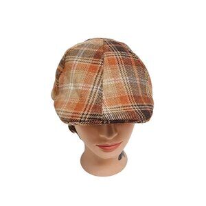 D&Y brown plaid Scally cap . one size fits all